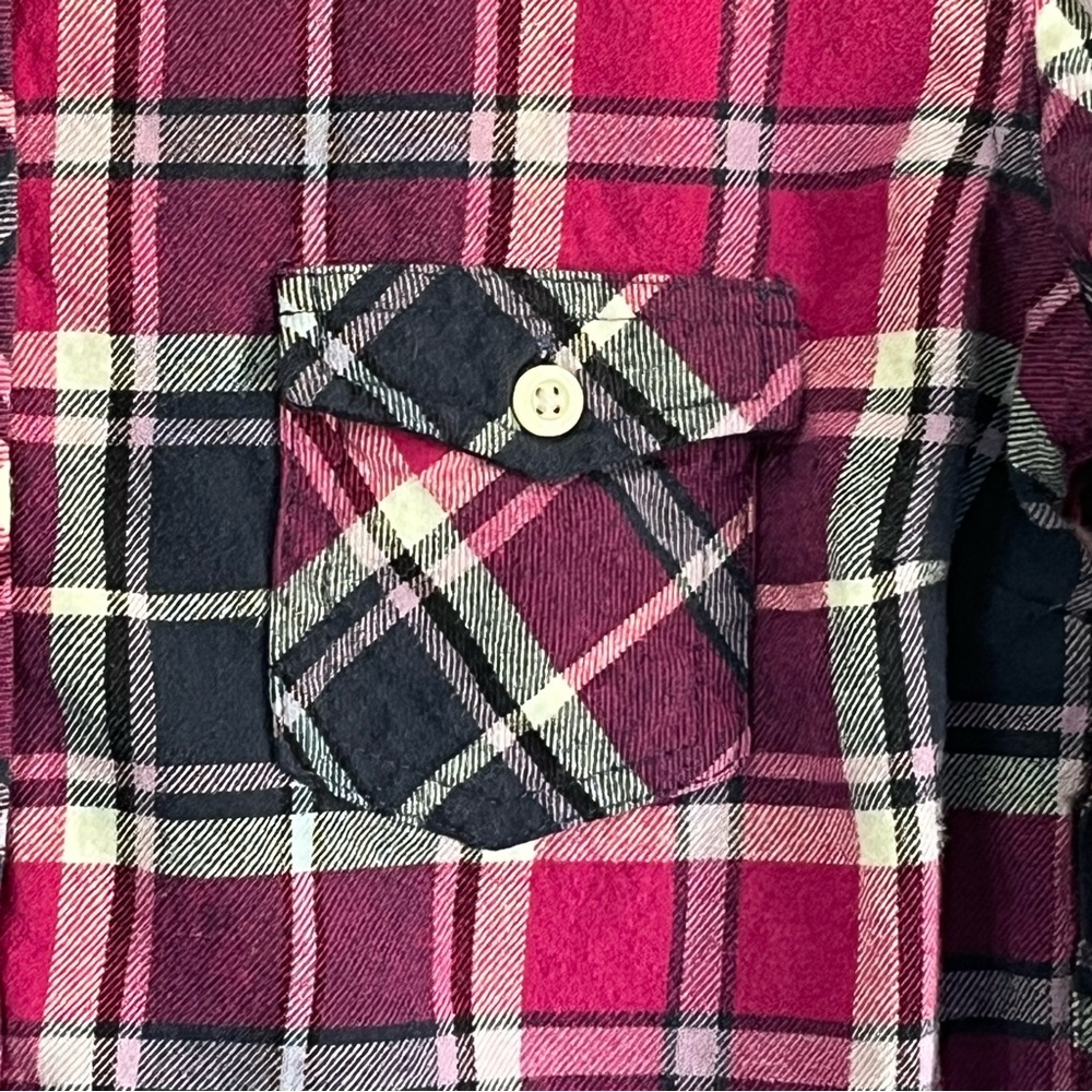 Weatherproof Woman’s Pink and Navy Plaid Button-Down Shirt - Picture 3 of 9